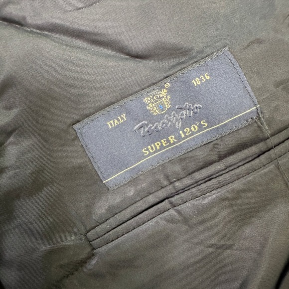 Joseph Abboud Mens 46R Navy Marzotto S120s Wool Blazer Suit Jacket Made in USA - Picture 6 of 12